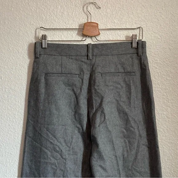 Rag & Bone Crane Grey Wool Blend Wide Leg Cropped Pants- Size 4 Career Casual